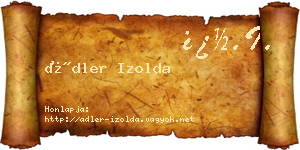Ádler Izolda névjegykártya